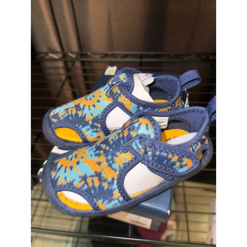 OshKosh B'gosh Toddler Aquatic Water Shoes Multi Navy Tie Dye OS22P03B Size 7T